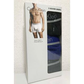 カルバンクライン(Calvin Klein)の未使用 ★ CK メンズ ストレッチ ボクサー 3枚組 US-L 黒 ブルー(ボクサーパンツ)