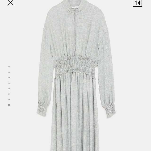 ZARA(ザラ)の新品！未使用！タグ付！♥️ZARA♥️ジップ付きワンピース。サイズＬ。 レディースのワンピース(ロングワンピース/マキシワンピース)の商品写真