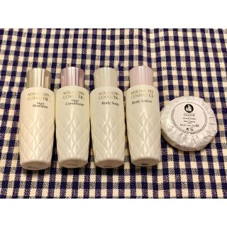 ミキモトコスメティックス(MIKIMOTO COSMETICS)の高級アメニティ　ミキモトのシリーズとランバンの石鹸とのセット　ポイント消化(サンプル/トライアルキット)