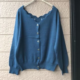 グローブ(grove)の新品♡grove グローブ♡スカラップ襟ぐりニットカーデ(カーディガン)