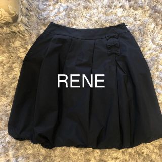 ルネ(René)のRENE バルーンスカート ネイビー 38(ひざ丈スカート)