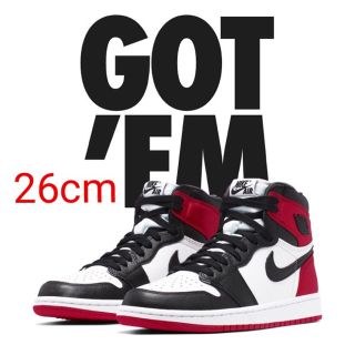 ナイキ(NIKE)のNIKE WMNS AIR JORDAN 1 SATIN "BLACK TOE"(スニーカー)