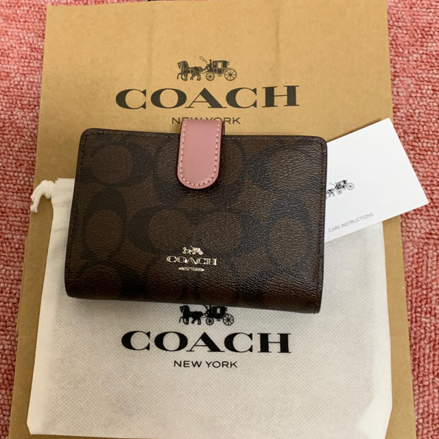 COACH - COACH☆二つ折り財布☆ブラウン/ダスティローズの通販 by みき