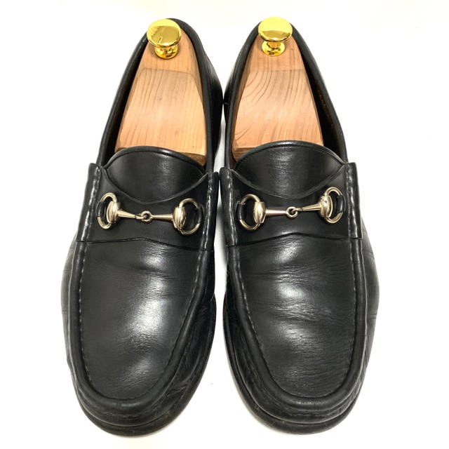 GUCCI 41 1/2 E 箱付 ホースビットローファー メンズ ブラック
