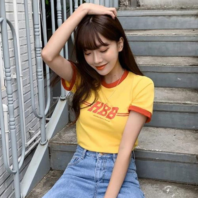 GOGOSING(ゴゴシング)の韓国通販 リンガーTシャツ レディースのトップス(Tシャツ(半袖/袖なし))の商品写真
