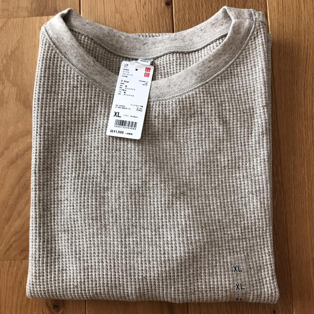 UNIQLO(ユニクロ)の【新品】ユニクロ ワッフルクールネックT XL 七分袖  レディースのトップス(カットソー(長袖/七分))の商品写真