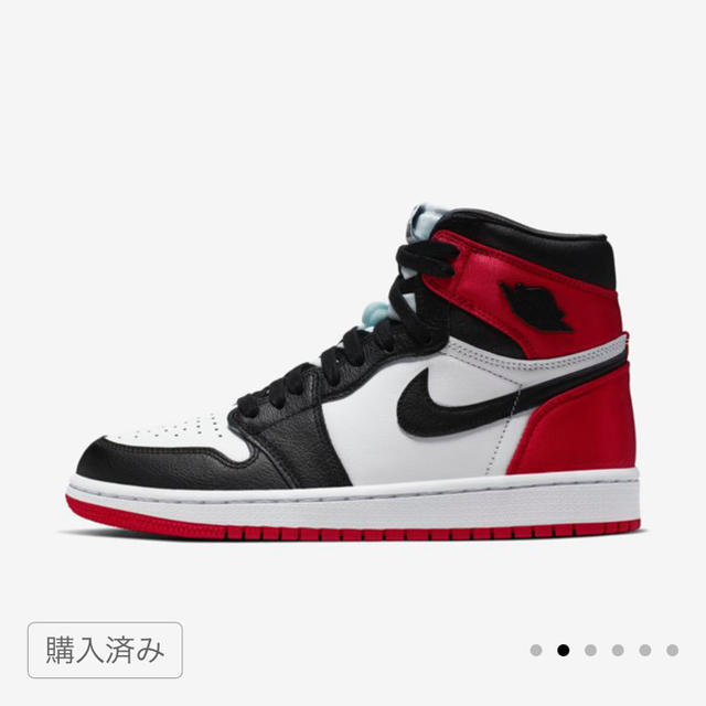 NIKE(ナイキ)のNIKE WMNS AIR JORDAN 1 SATIN BLACK TOE レディースの靴/シューズ(スニーカー)の商品写真