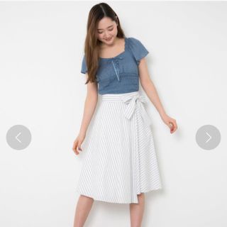 ジルバイジルスチュアート(JILL by JILLSTUART)のほぼ新品♡jill by jill stuart サマーストライプスカート(ひざ丈スカート)