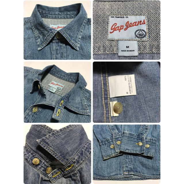 GAP(ギャップ)のレア OLD GAP シャツ デニムシャツ ヴィンテージ クラッシュデニムシャツ メンズのトップス(シャツ)の商品写真