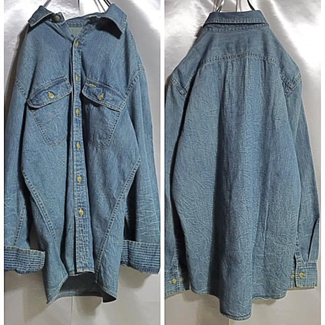 GAP(ギャップ)のレア OLD GAP シャツ デニムシャツ ヴィンテージ クラッシュデニムシャツ メンズのトップス(シャツ)の商品写真