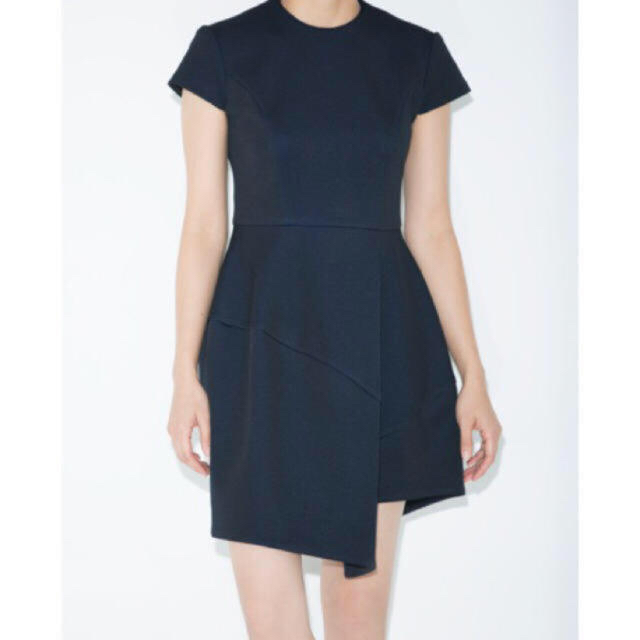 売り切り希望 Yoko Chan アシンメトリー 紺ワンピース レディース