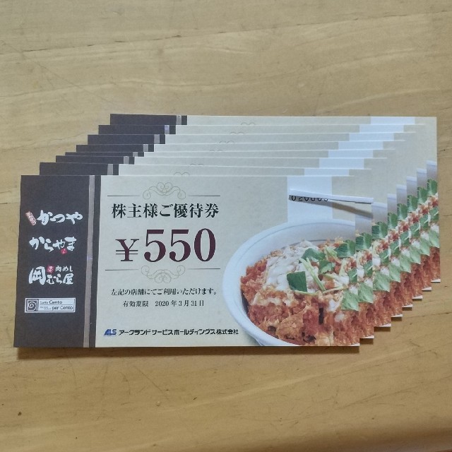 アークランド株主優待券 550円×8枚 4400円分の通販 by しおしお｜ラクマ