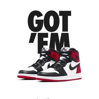 ナイキ(NIKE)のAIR JORDAN 1  BLACK TOE  26.0(スニーカー)