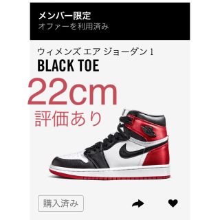 ナイキ(NIKE)のNIKE AIR JORDAN1 BLACK TOE(スニーカー)