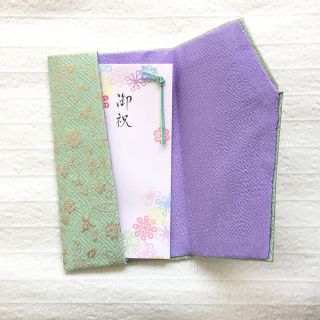 ✿もも様専用✿華やかな帯地の袱紗✿ライトグリーン×ゴールド(その他)