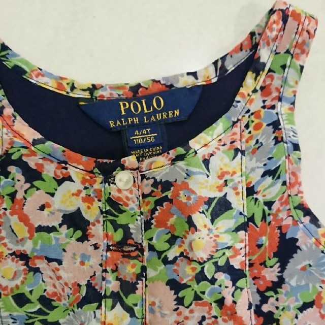 POLO RALPH LAUREN(ポロラルフローレン)のラルフローレン ノースリーブカットソー サイズ4T キッズ/ベビー/マタニティのキッズ服女の子用(90cm~)(Tシャツ/カットソー)の商品写真