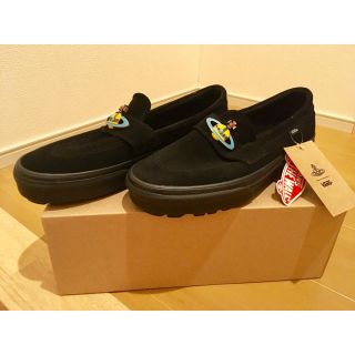 織り柄チェック Vivienne Westwood ラバー ローファー 黒 42 モカシン