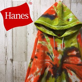 ヘインズ(Hanes)の【激レア】Hanes ヘインズ タイダイ柄 スウェット パーカー XLサイズ(パーカー)