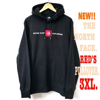 ザノースフェイス(THE NORTH FACE)のビッグ！ 3XL相当 新品 ノースフェイス RED'S パーカー 黒 (パーカー)