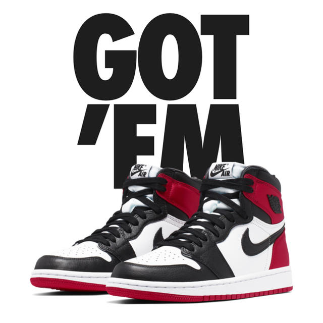 NIKE(ナイキ)の23cm NIKE air Jordan 1 satin black toe レディースの靴/シューズ(スニーカー)の商品写真