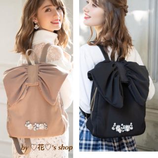 トッコ(tocco)の黒♡持ってるだけで可愛いビジューリボンリュック♡フェミニンからカジュアルコーデに(リュック/バックパック)