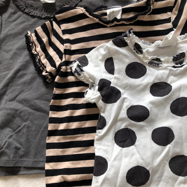 H&M(エイチアンドエム)のH&M baby 水玉ボーダーTシャツ3枚セット 6-9M 74 キッズ/ベビー/マタニティのベビー服(~85cm)(Ｔシャツ)の商品写真