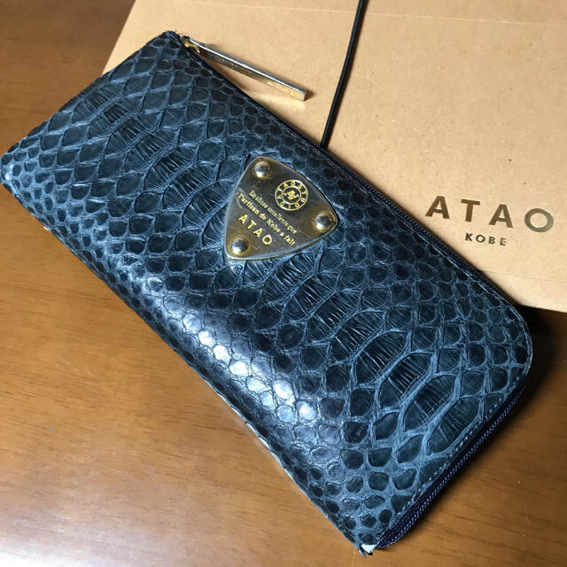 ATAO 財布 ネイビーパイソン