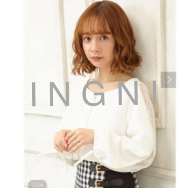 INGNI(イング)の新品★ I N G N Iイング★ナシポン袖レース前開きトップス レディースのトップス(カットソー(長袖/七分))の商品写真