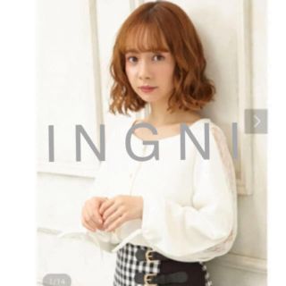 イング(INGNI)の新品★ I N G N Iイング★ナシポン袖レース前開きトップス(カットソー(長袖/七分))