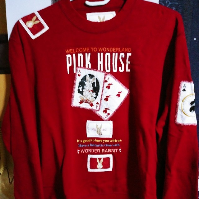 PINK HOUSE(ピンクハウス)のピンクハウスウサちゃまトランプワッペントレーナー レディースのトップス(トレーナー/スウェット)の商品写真