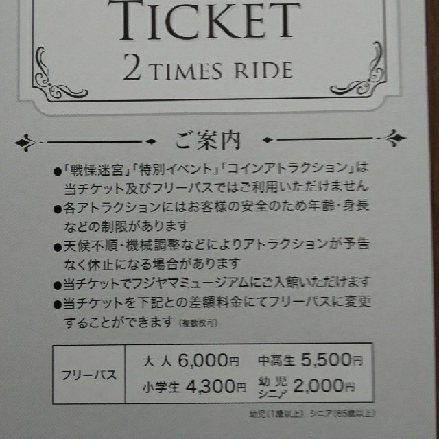 富士急ハイランドプレミアムチケット8枚セットの通販 by ジェフィ's