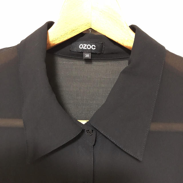 OZOC(オゾック)のozoc 黒のブラウス 超美品 レディースのトップス(シャツ/ブラウス(長袖/七分))の商品写真