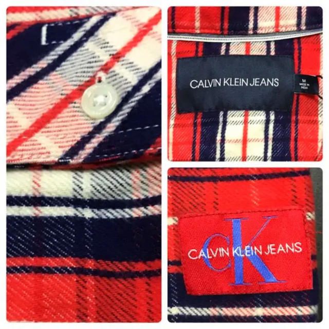 Calvin Klein(カルバンクライン)の新品 ★海外限定品  カルバンクライン フランネルシャツ  チェック レッド メンズのトップス(シャツ)の商品写真