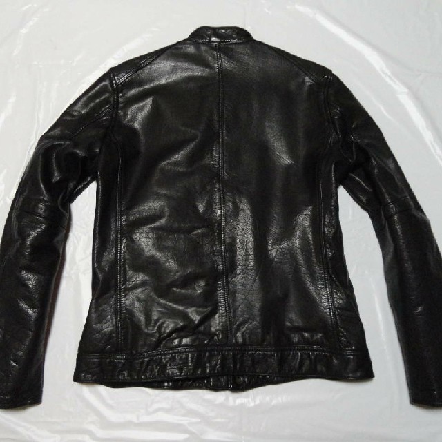 希少 牛革美品◇アメリカンラグシー レザージャケット 黒L◇ライダース革ブルゾン AMERICAN RAG CIE アメリカンラグシー レザージャケット 本革 羊