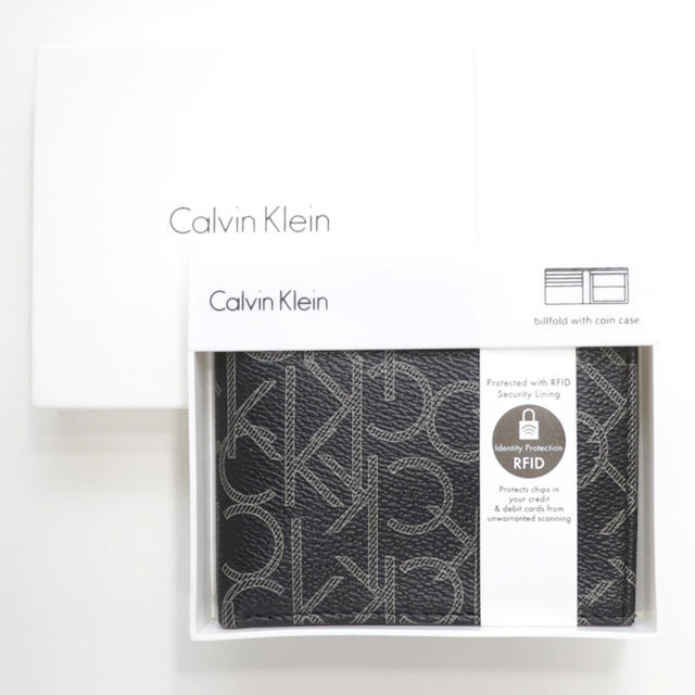 Calvin Klein(カルバンクライン)の新品 カルバンクライン 二つ折り 財布 ロゴモノグラム 人気 札入れ 小銭入れ メンズのファッション小物(折り財布)の商品写真