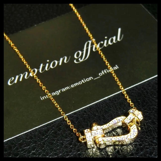 EMOTION OFFICIAL 18k ホースシュー ダイヤ ネックレス GD