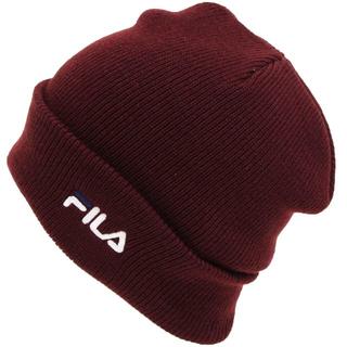 フィラ(FILA)のFILA フィラ ニット帽 リフレクター付き ベーシックロゴ★ダークレッド新品(ニット帽/ビーニー)