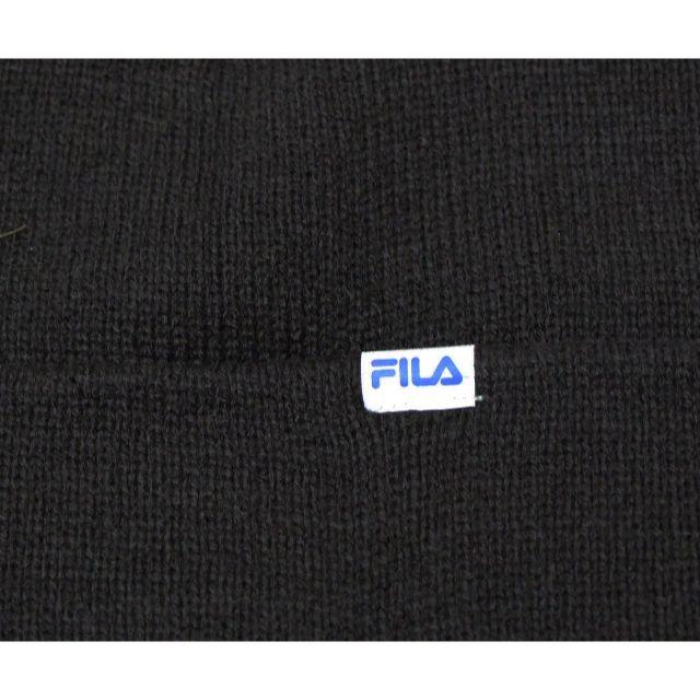 FILA(フィラ)のFILA フィラ ニット帽 リフレクター付き ベーシックロゴ★ブラック【新品】 レディースの帽子(ニット帽/ビーニー)の商品写真