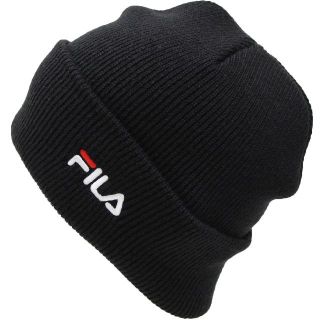 フィラ(FILA)のFILA フィラ ニット帽 リフレクター付き ベーシックロゴ★ブラック【新品】(ニット帽/ビーニー)