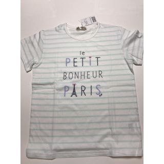 ポンポネット(pom ponette)のpom ponette junior  165 Tシャツ 白 グリーン ボーダー(Tシャツ/カットソー)