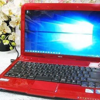 エヌイーシー(NEC)の高速SSD搭載⭐️レッド⭐️NEC-LM370⭐Windows10で簡単操作⭐️(ノートPC)