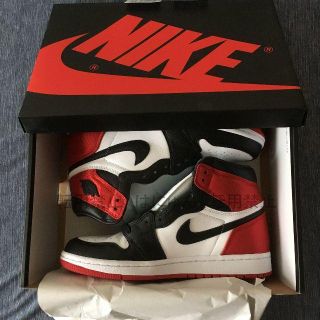 ナイキ(NIKE)のNIKE WMNS Air Jordan 1 SATIN BLACK TOE(スニーカー)