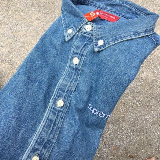 Supreme   supreme classic logo denim shirt Lの通販 by 出品君