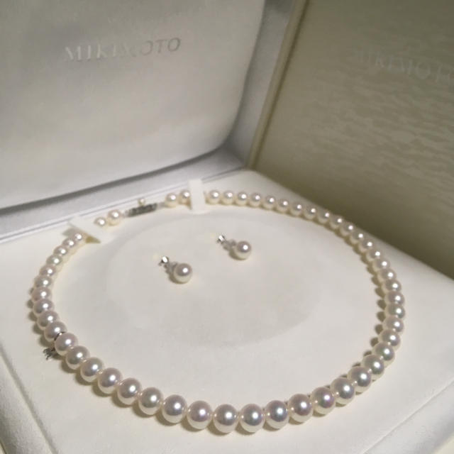 ミキモトmikimoto【ご専用】ミキモト パールネックレスk187.5-8mm イヤリングセット