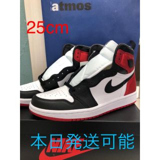 ナイキ(NIKE)のエアジョーダン1 BLACK TOE 25センチ サテン(スニーカー)