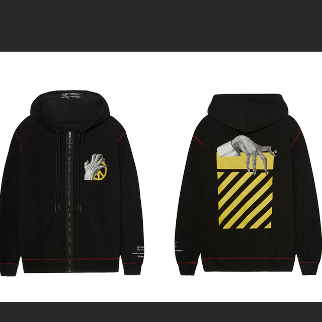 OFF-WHITE(オフホワイト)のオフホワイト アンダーカバー ジップアップフーディー 黒 S メンズのトップス(パーカー)の商品写真