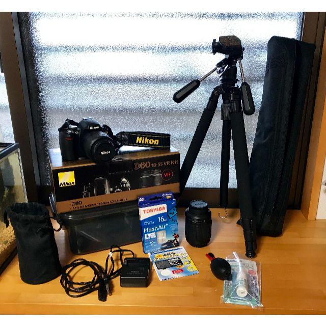 中古★美品　NIKON D60　一眼レフセット スマホ/家電/カメラのカメラ(デジタル一眼)の商品写真