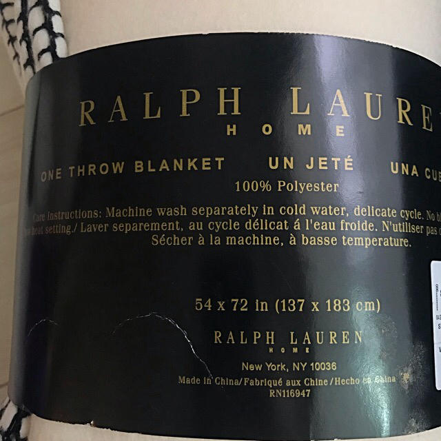 Ralph Lauren(ラルフローレン)の新品未使用 大判ラルフローレンベア☆フリースブランケット(ホワイト) インテリア/住まい/日用品の寝具(毛布)の商品写真