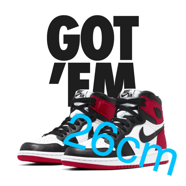 Nike AIR JORDAN 1 BLACK Toe SATIN 26cm