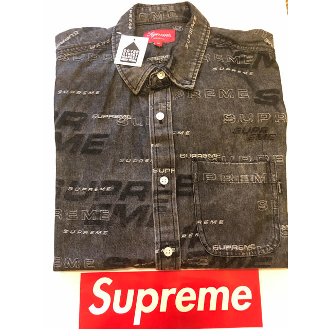 Supreme(シュプリーム)のSUPREME Dimensions Logo Denim Shirt M 黒 メンズのトップス(シャツ)の商品写真